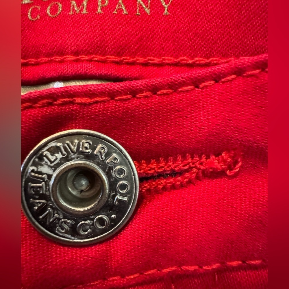 Liverpool Jean Company Michelle’s Capri Women Red Stretch Size 4 - Picture 4 of 10